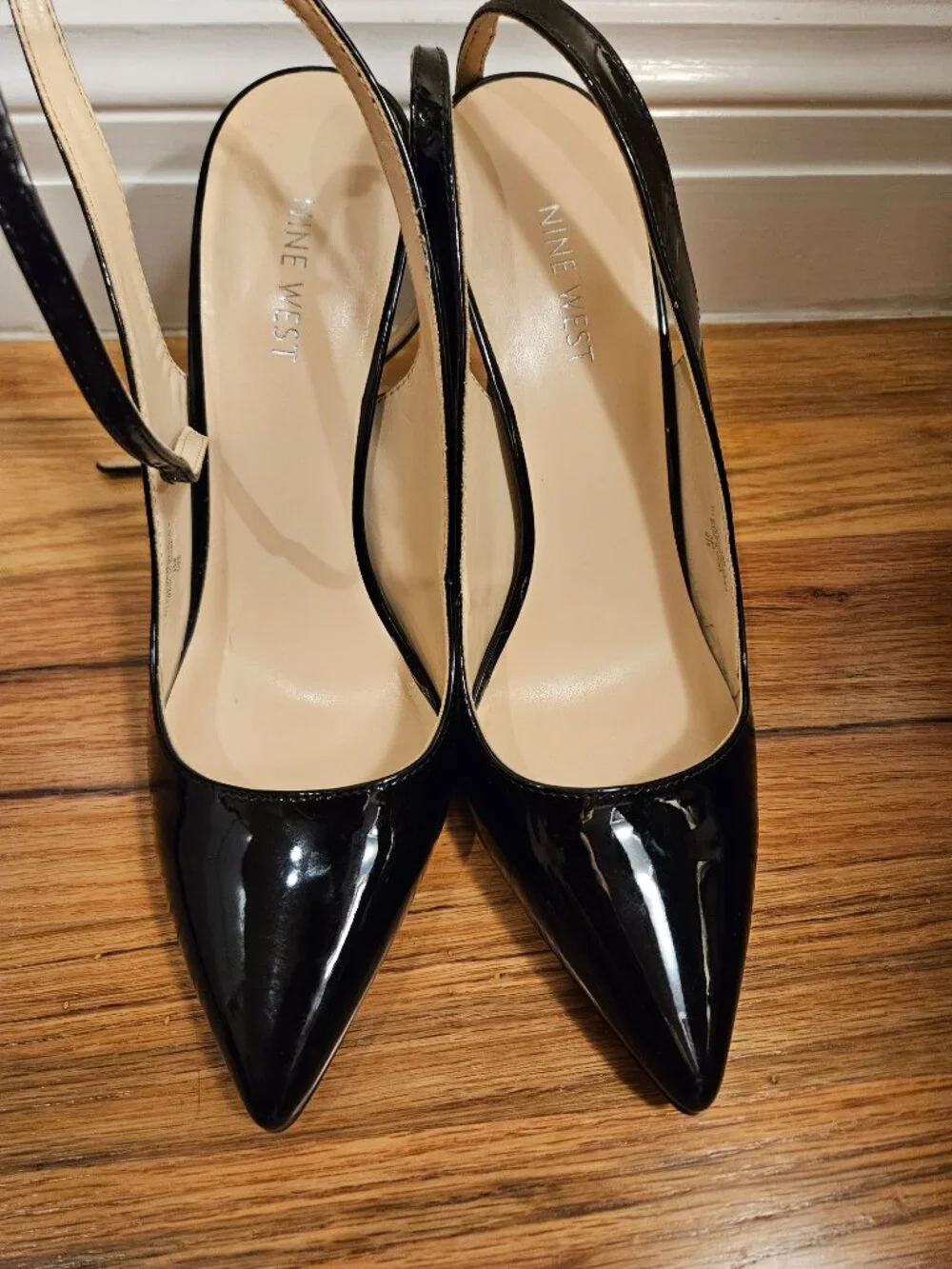 Nine West Black Patent Leather Stiletto Size 10